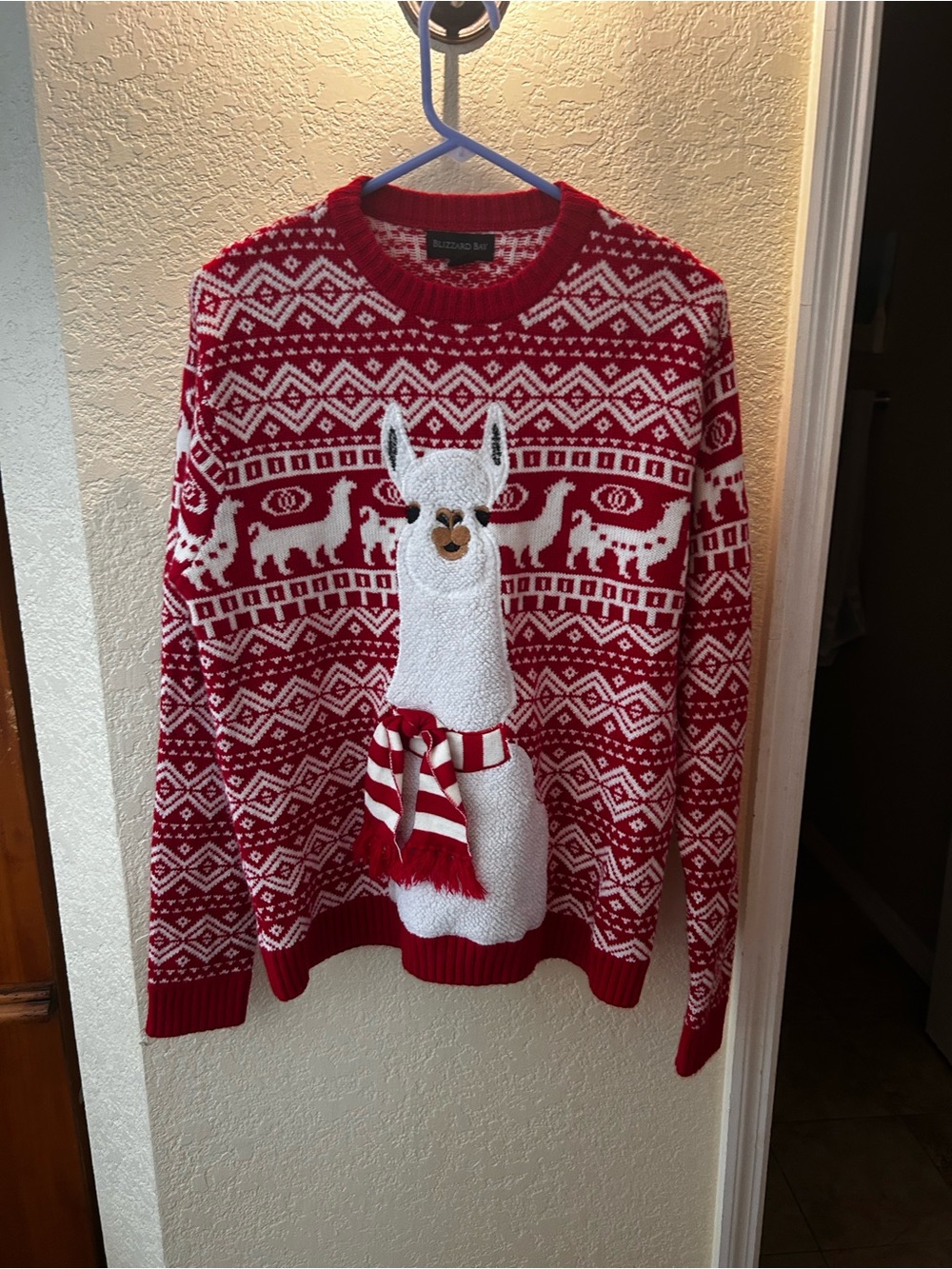 Holiday Llama Crewneck Sweater - Red & White